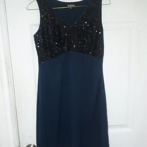 A dark navy blue party dress.